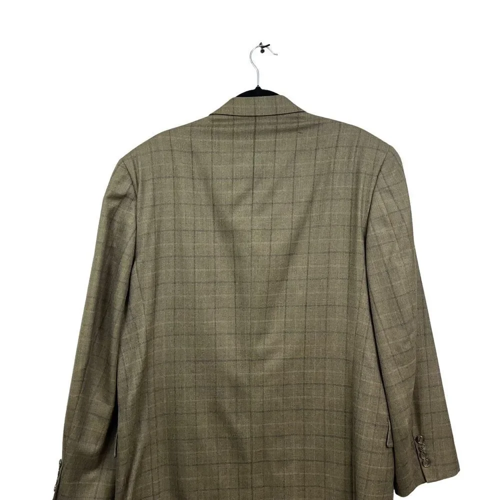 Joseph Abboud Von Maur Silk Wool Sport Coat Jacket Men 3 Button Ventless Tan 42R